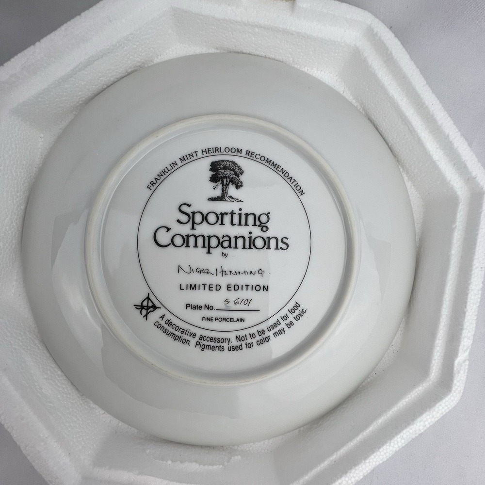 Sporting Companions Franklin Mint Plate by Nigel Hemming Labrador Dog Lab COA - Picture 4 of 7